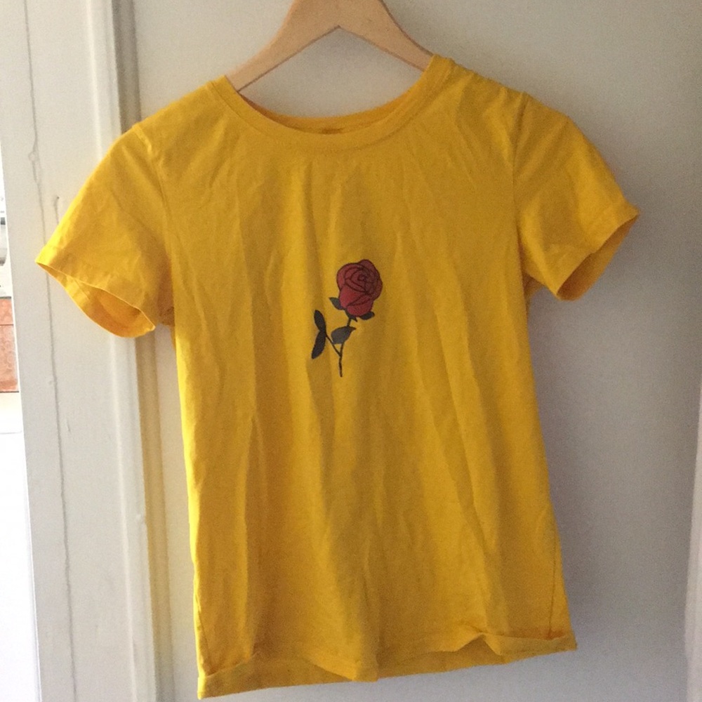 Yellow rose t shirt (custom printed)